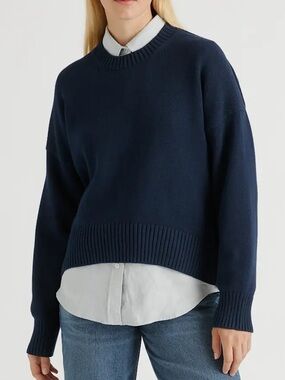 Quince 100% Organic Cotton Boyfriend Crew Sweater